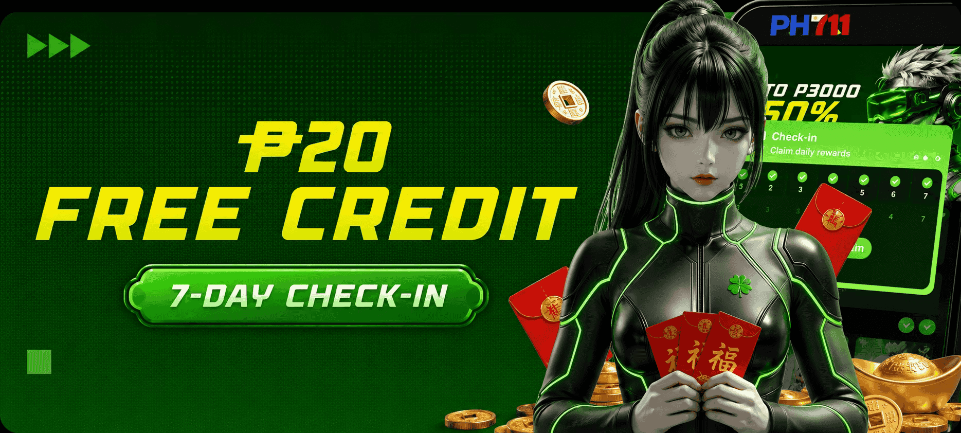 Daily Check-In – ₱20 Free Credit